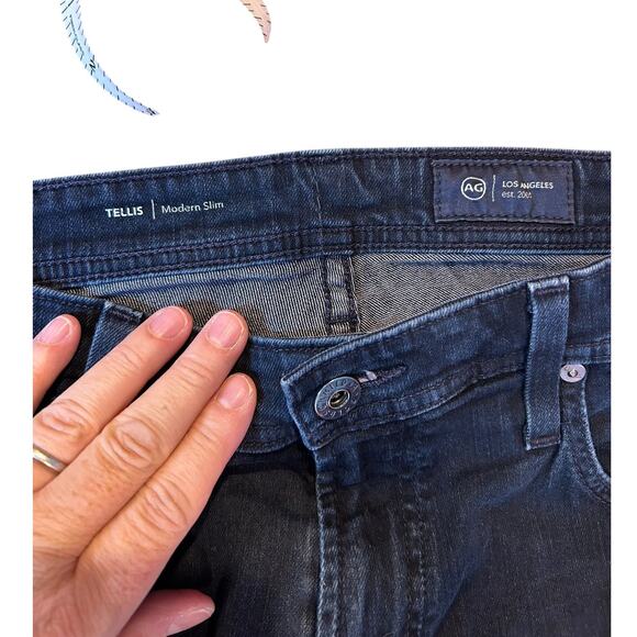 AG Adriano Goldschmied The Tellis Modern Slim Dark Wash Denim Jeans Mens 34 x 34 - Picture 9 of 9